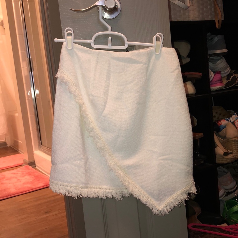 White fringe skirt